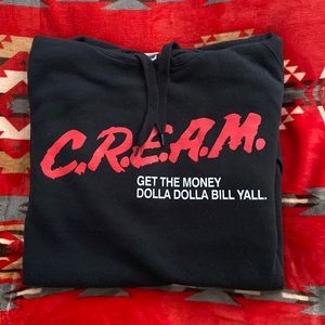 WUTANG CLAN CREAM HOODED SWEATSHIRT SZ XL